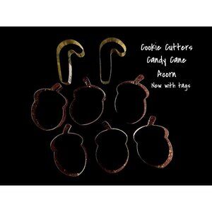 Set of 8 Brand New Holiday Cookie Cutters: Acorn & Candy Cane Designs New